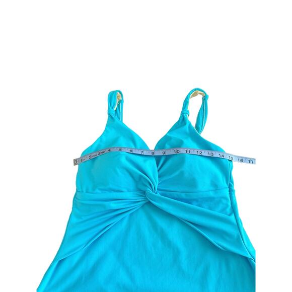 Miraclesuit Light Blue Twist Front Swim Tankini Top Size 14 Style‎ C60483 - Picture 10 of 13
